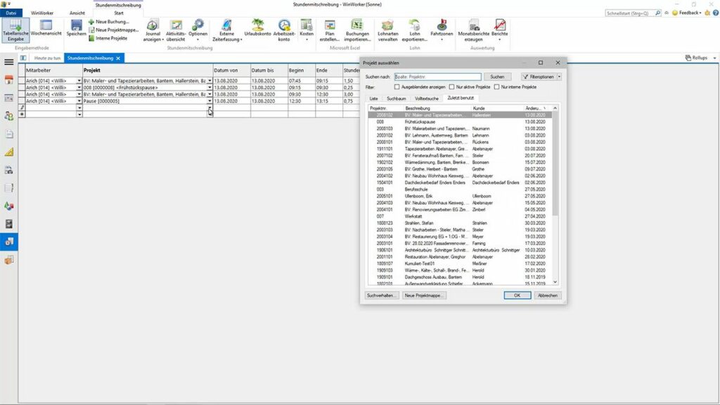 stundenmitschreibung-projektauswahl