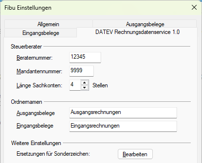 DatevRechnungsdatenservice10Einstellungen